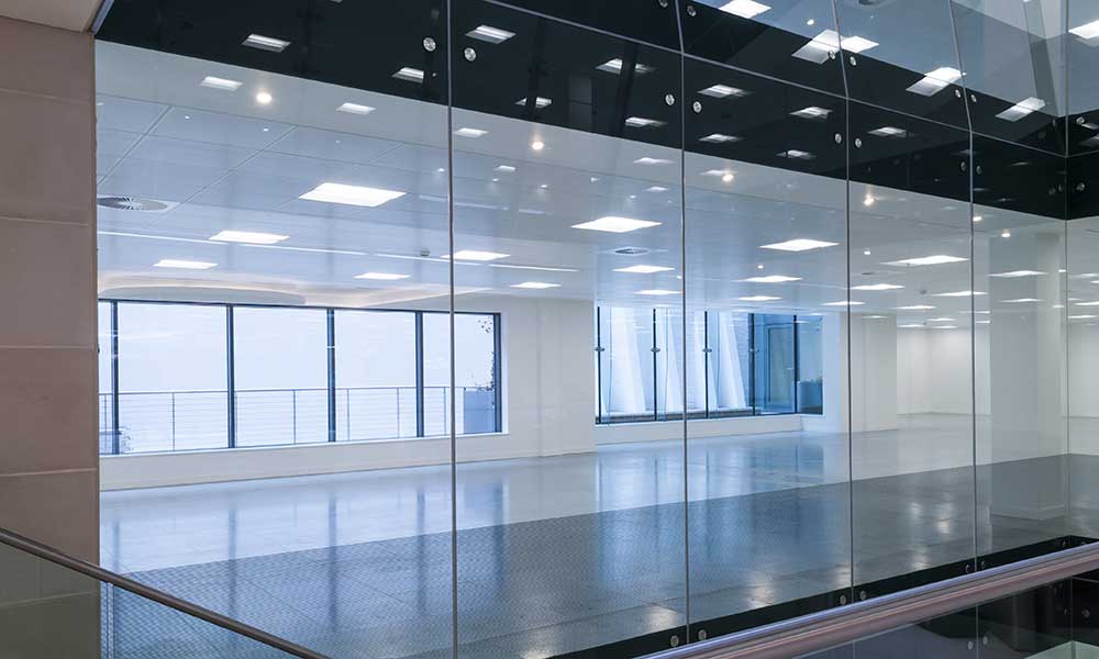A Glass Partition Wall Or Panels Can Create Sophisticated Open Look In Your Home Office Abc Mirror - Office Wall Partitions With Door