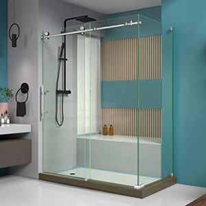 Custom frameless corner shower enclosure