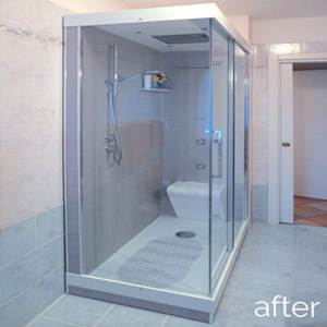 After - Replace Old Framed Shower Doors with a Frameless Enclosure