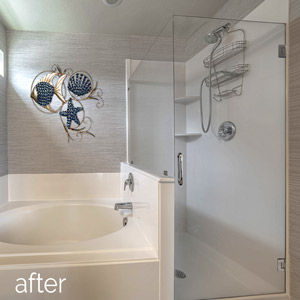 After - Change your shower frame with a frameless shower enclosure