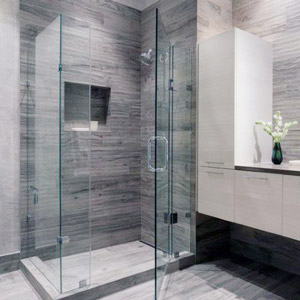 custom swinging glass shower door