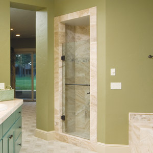 spacious custom glass shower enclosure