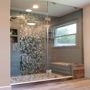 Compliment your beautiful tile with clear frameless showers