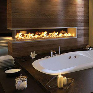 Install a bathroom fireplace