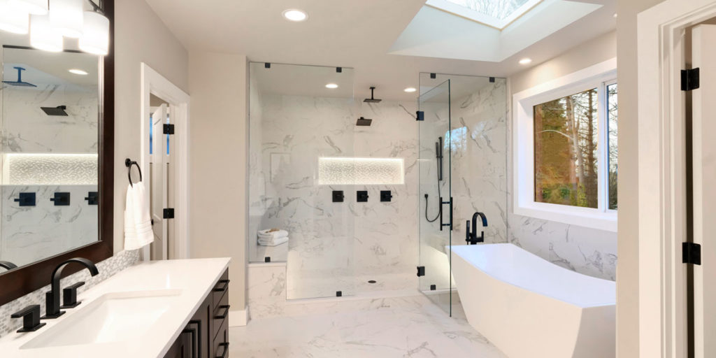 Frameless showers make a room look larger.