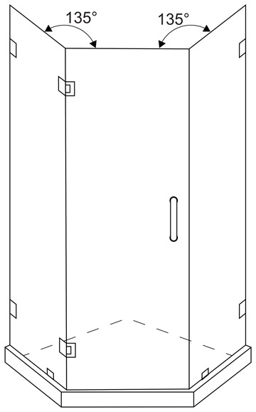 Neo-angle corner shower diagram