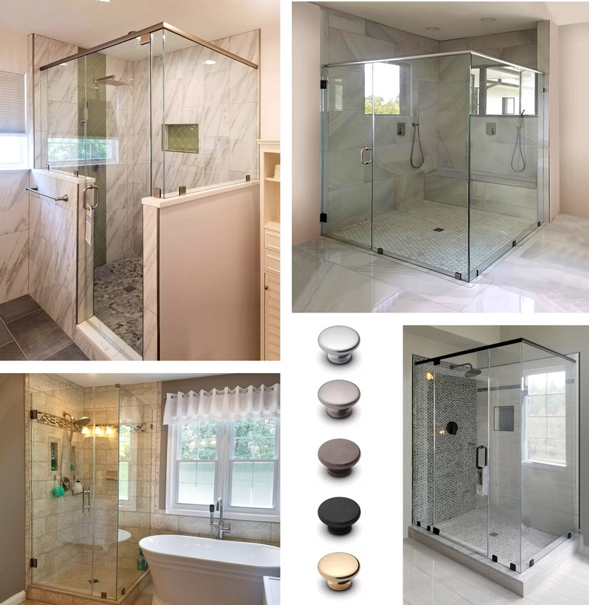 Shower door and shower door accessory fixture options