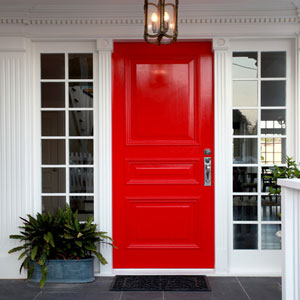 Choose a front door color that is a shade that pairs well with the existing colors on your home’s exterior.