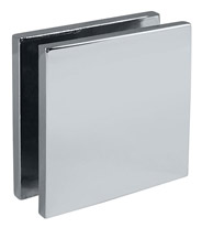 Small metal clips are used to attach glass to glass and to other surfaces on frameless enclosures.