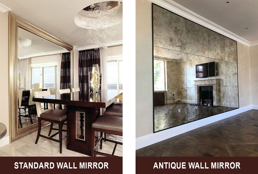 Standard and antique wall mirror examples