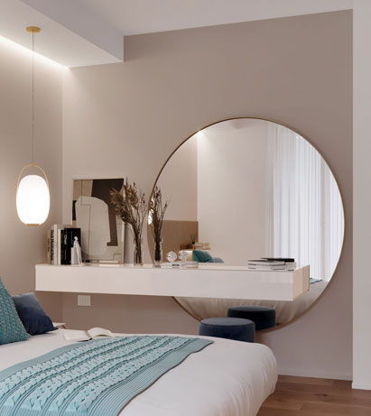 Since wall mirrors are available in a diverse range of styles, they are great for making a room transitional, rather than strictly traditional or strictly modern. 