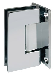 Showers with swinging doors have wall mounted or pivot hinges. Wall mounted hinges are affixed to the door and to the wall beside it. Pivot hinges are attached to the door panel and to the surfaces above and below it, forming a point from which the door can pivot open or shut.