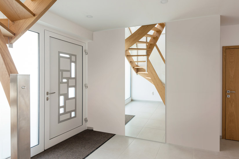 Ceiling to floor foyer mirror