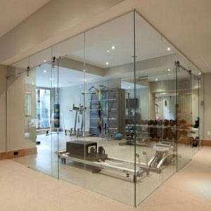 Glass panels and doors to home gym