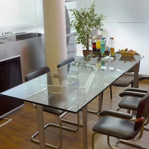 Modern glass table top