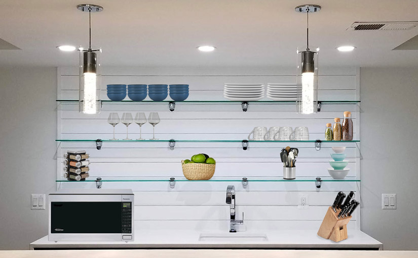 kitchen glass shelves