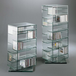 order custom glass shelves to be installed on unused wall space.