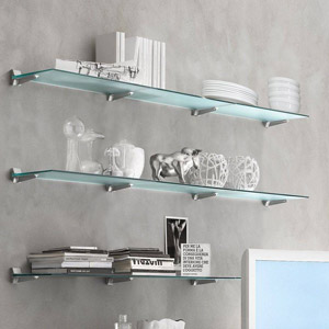 Glass shelf knick-knack arrangement