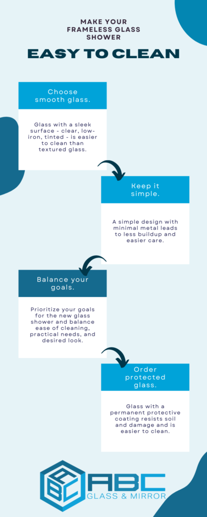 Make your frameless glass shower easy to clean infographic