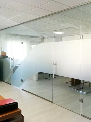 Make your home office more private with frosted glass partition walls