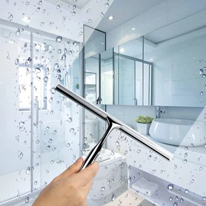 One of the best practices for keeping a glass shower enclosure clean and sparkly is removing the water from the glass after each shower.