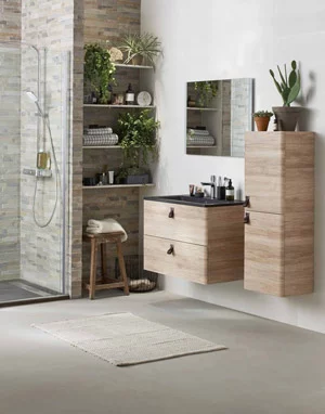 Organic modern style highlights natural materials and living plants, but it does so against the backdrop of clean lines and peaceful neutrals.