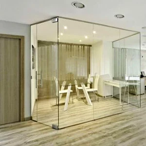 Glass wall partitions for custom home spaces.