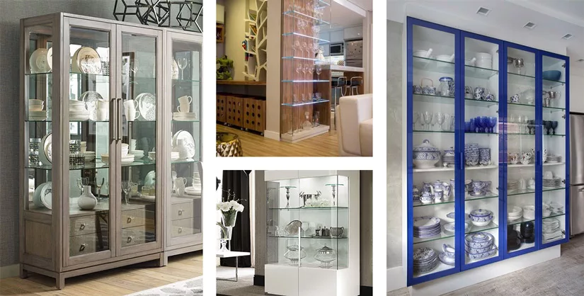 Glass shelving is not just for wall shelves. It can also replace the old shelving in cupboards, hutches, and other cabinets.