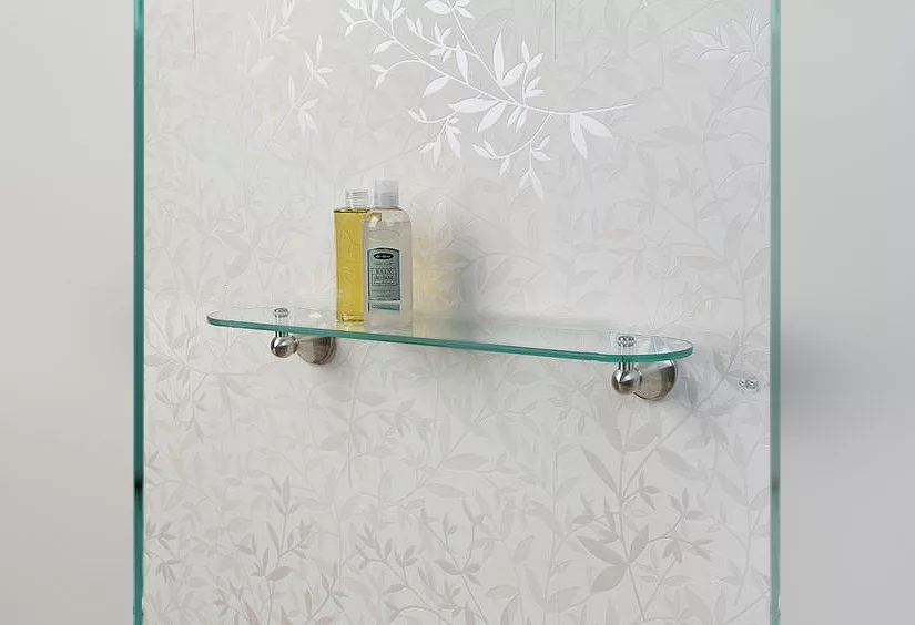 For glass wall shelves, the paint or wall paper you’ve chosen will serves as the display’s backdrop. To really make a large display pop, considering painting the wall where it is going a different color.