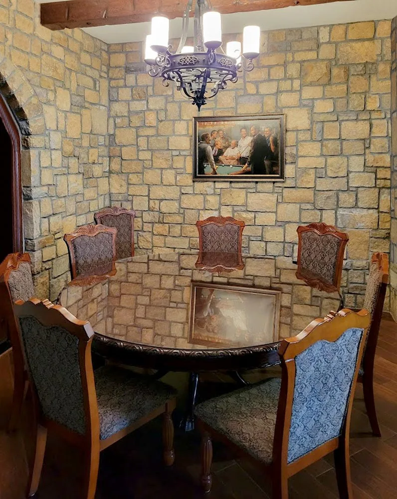 Glass that hides or blurs the view of what’s below it can be used to transform your existing dining table. 