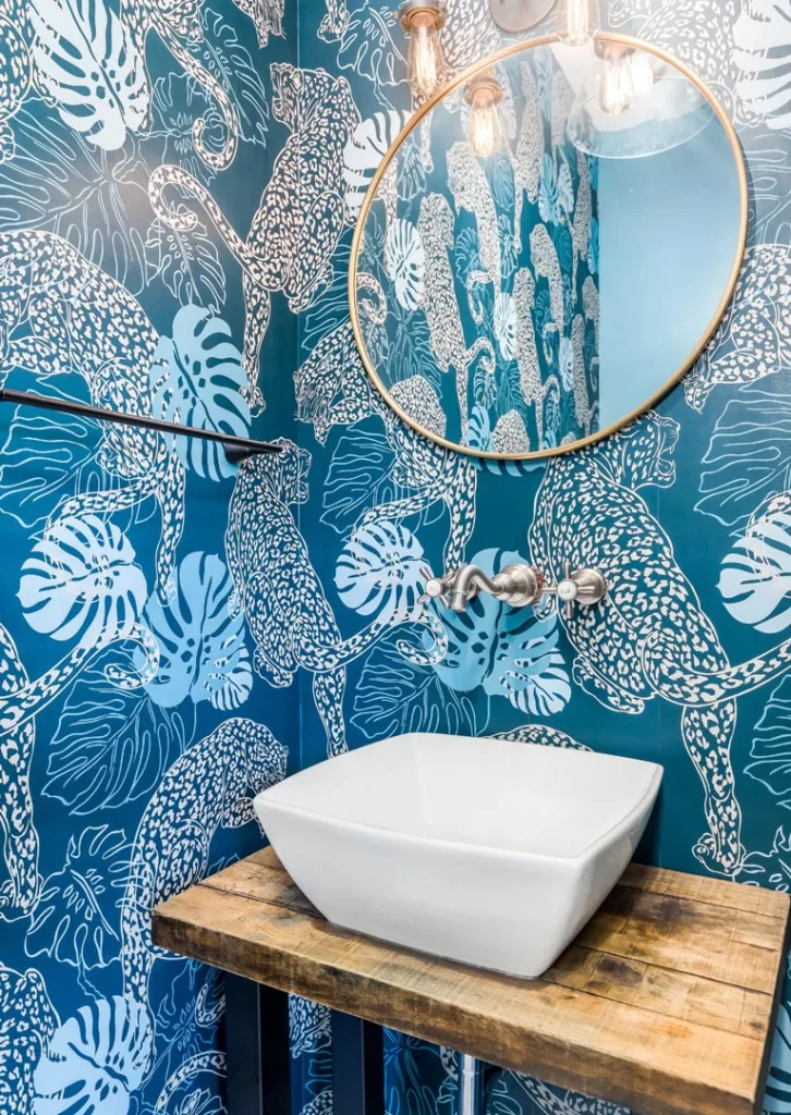 The dominant tool used to transform the featured bathrooms seems to be wallpaper.