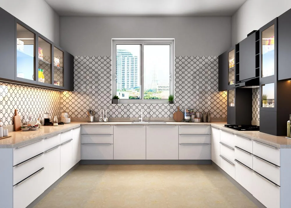 The kitchen and dining room are two favorite locales for decorative cabinet glass.