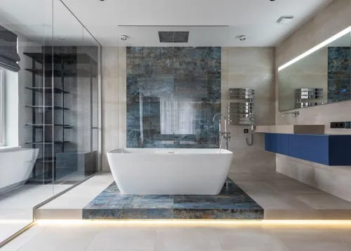 Tub Inside a Glass Enclosure