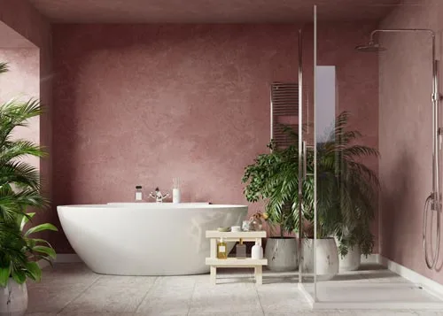 Integrate natural items and silhouettes into your bathroom.