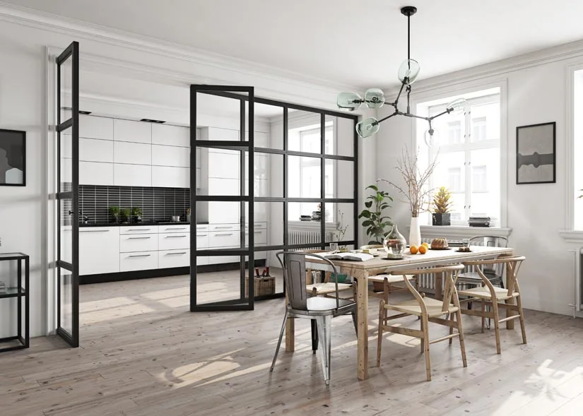 Grid-style glass is another on trend look that goes well with today’s popular aesthetics.